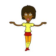 comic cartoon woman shrugging shoulders N54