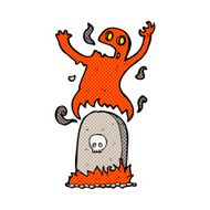 comic cartoon ghost rising from grave N5