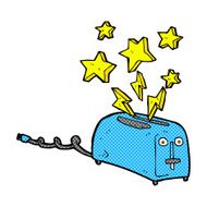 comic cartoon sparking toaster