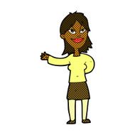 comic cartoon woman gesturing to show something N3