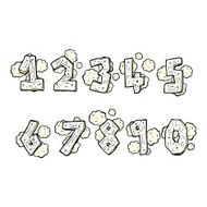 comic cartoon wooden numbers N2