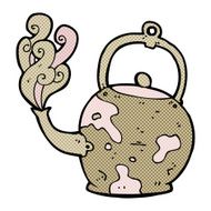 comic cartoon old tea pot N2