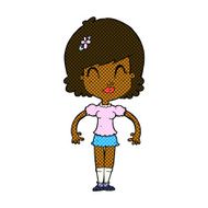comic cartoon happy pretty woman N2
