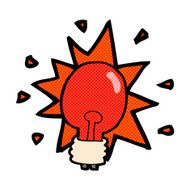 comic cartoon red light bulb N2