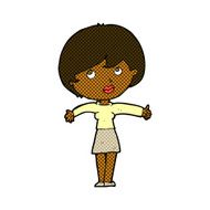 comic cartoon woman giving thumbs up N2