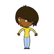 comic cartoon woman shrugging N9