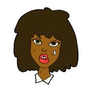 comic cartoon woman with bruised face N2