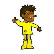 comic cartoon poor boy with positive attitude N2