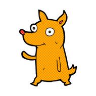 comic cartoon little dog waving N2