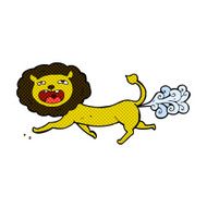 comic cartoon farting lion