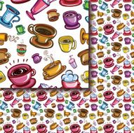 Seamless coffee cups pattern N5