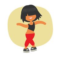 Sporty dancing beautiful teenager girl