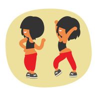 Sporty dancing beautiful teenager girl character N2
