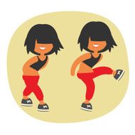 Sporty dancing beautiful teenager girl character N3