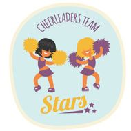 cheerleader girls team dancing with poms N2