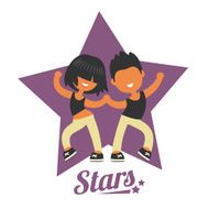 Dance school logo twosome dancers