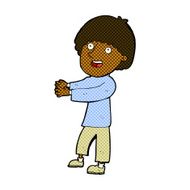 comic cartoon happy man showing N2