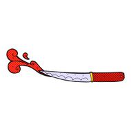 comic cartoon kitchen knife cutting