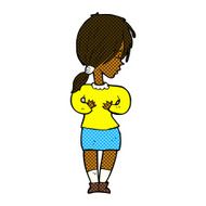 comic cartoon shy woman N6