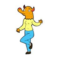comic cartoon dancing fox woman