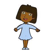 comic cartoon happy woman in dress N4