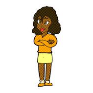 comic cartoon woman with crossed arms N6