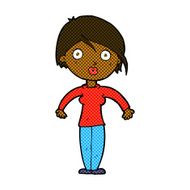 comic cartoon surprised woman N25