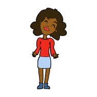 comic cartoon woman shrugging shoulders N56