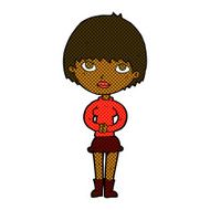 comic cartoon woman waiting patiently N2
