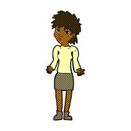 comic cartoon woman shrugging shoulders N57