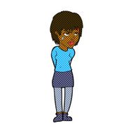 comic cartoon woman with plaster on face N3
