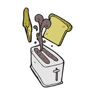 comic cartoon toaster spitting out bread N2