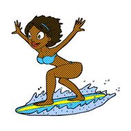 comic cartoon surfer girl N3