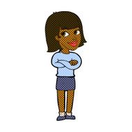 comic cartoon happy woman looking over N2