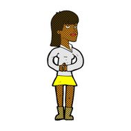 comic cartoon woman waiting N2