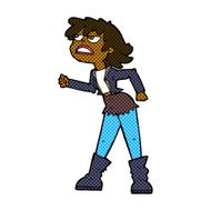 comic cartoon angry biker girl N2