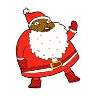 funny waving santa claus comic cartoon N3