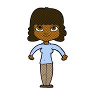 comic cartoon woman shrugging shoulders N58