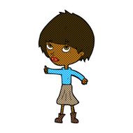 comic cartoon woman giving thumbs up symbol N8