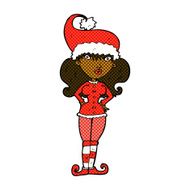 comic cartoon santa&#039;s helper woman N2