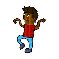 comic cartoon happy man doing funny dance N3
