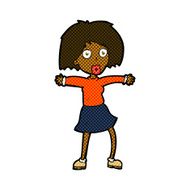 comic cartoon surprised woman N26