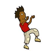 comic cartoon happy man doing funny dance N4