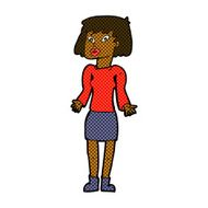 comic cartoon woman shrugging shoulders N59