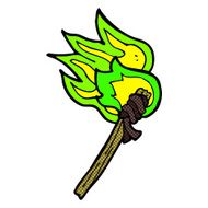 comic cartoon burning torch N2