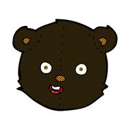 comic cartoon black teddy bear head
