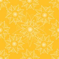 Seamless pattern with ethnic abstract flower
