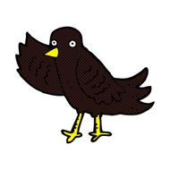comic cartoon waving bird N4