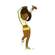 comic cartoon pretty woman dancing N2