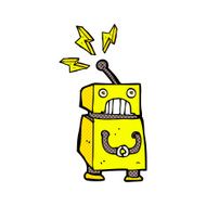 comic cartoon little robot